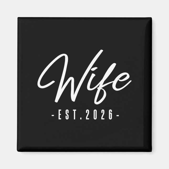 Fru est 2026 nygift smekmånad brud fru. bröllop magnet (Framsidan)