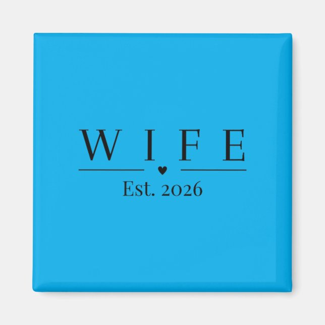 Fru Est 2026 Nygifta Herr Och Fru Bröllop Honungsm Magnet (Framsidan)