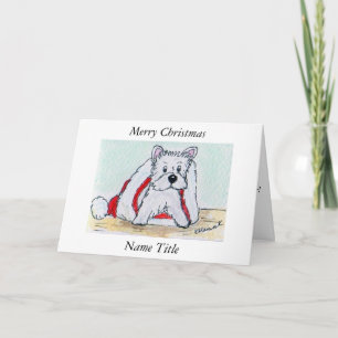 Fru etc. för kort för hatt för jul för Westie