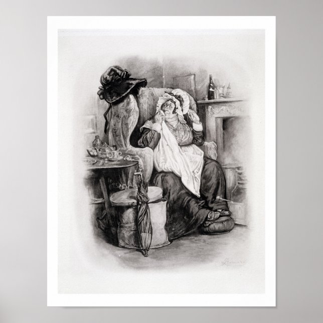 Fru Gamp, från Charles Dickens: A Gossip om hi Poster (Framsidan)
