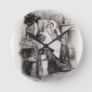 Fru Gamp, från 'Charles Dickens: Ett skvaller om Rund Klocka