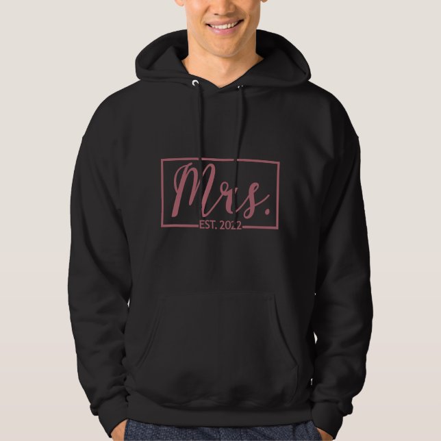 Fru Grundad 2022 Gift Bröllop Hustru Make Par M Hoodie (Framsida)