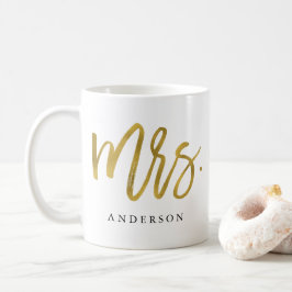 Fru guld kalligraphy personlig kaffemugg