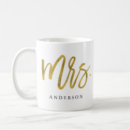 Fru guld kalligraphy personlig kaffemugg