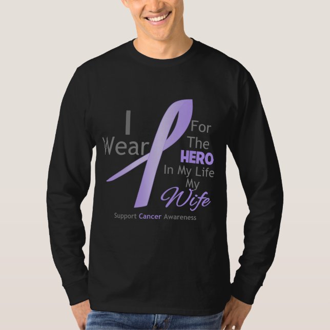 Fru - hjälte i mitt liv - allmän cancer tee (Framsida)