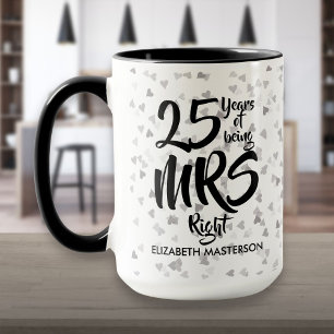 Fru Höger Roligt, 25:e Silver-årsdagen Mugg