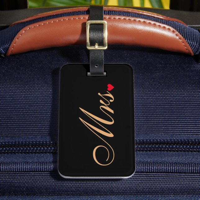 Fru Hustru Brud Bröllop Pärlekant Elegant Resa Bagagebricka (Framsida Insitu 2)