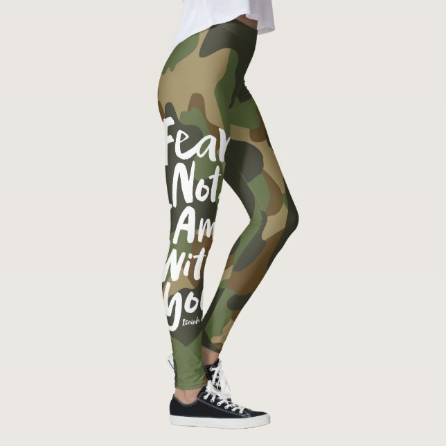FRU INTE, jag är med dig - Isaiah 41:10 Camouflage Leggings (Höger)