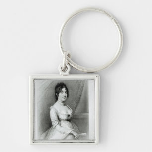 Fru James Madison, Dolley Payne, c.1804-55 Fyrkantig Silverfärgad Nyckelring