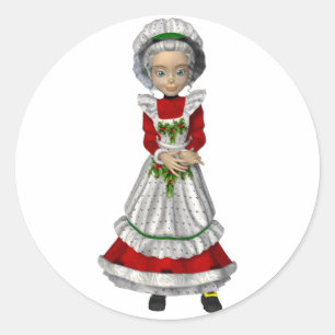 Fru Jultomten, julstämningar Runt Klistermärke