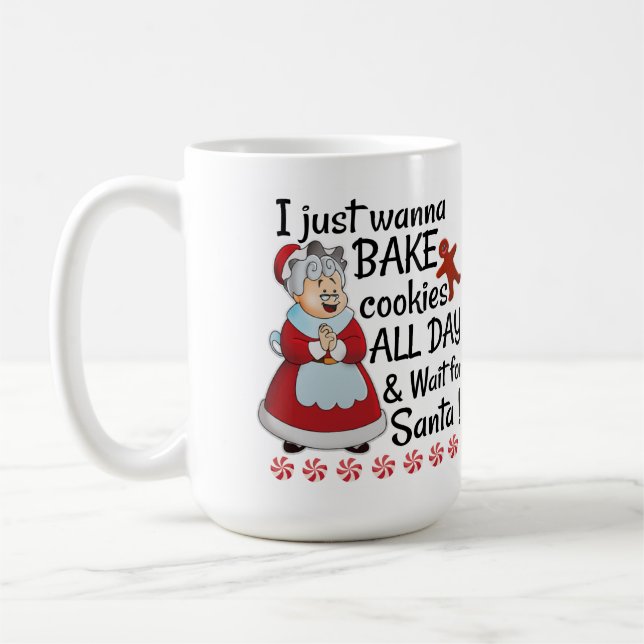 Fru jultomtenväntan för Santa Kaffemugg (Vänster)