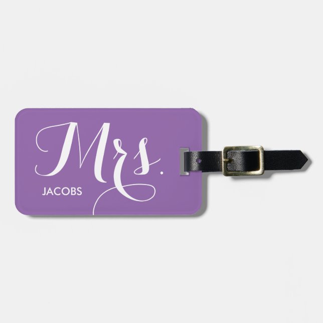 Fru Luggage Tag - lila Bagagebricka (Horisontell Framsida)