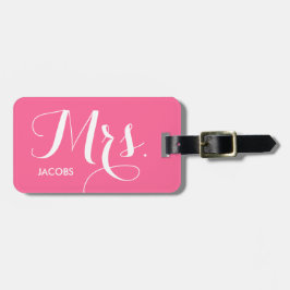 Fru Luggage Tag - rosa Bagagebricka