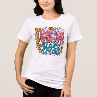 Fru Mamma Chef Blommig Tusenskön Mamma Liv Design T Shirt