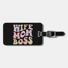Fru Mamma Chef Retro Groovy Mors dag Svart Bagagebricka