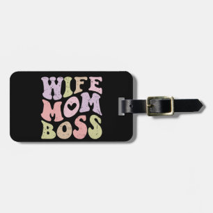 Fru Mamma Chef Retro Groovy Mors dag Svart Bagagebricka