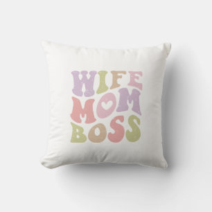 Fru Mamma Chef Retro Manus Groovy Mors dag  Kudde