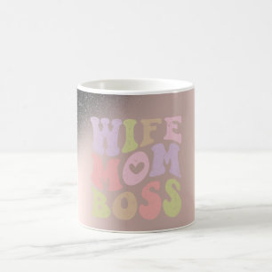 Fru Mamma Chef Svart Glitter Ombre Rosguld Kaffemugg