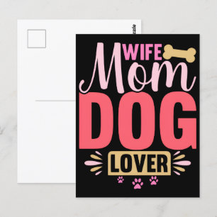 fru-mamma-hund-älskare-djur-hund-hälsning-födelsed vykort