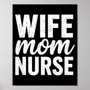 Fru mamma sjuksköterska distressed typografi mors poster