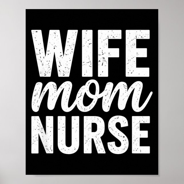 Fru mamma sjuksköterska distressed typografi mors  poster (Framsidan)