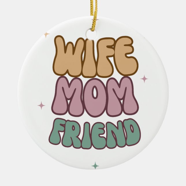 Fru Mamma Vän, Morsdagspresent, Present Till Mamma Julgransprydnad Keramik (Framsidan)
