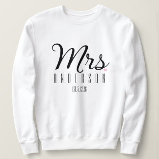 Fru Modernt manus Anpassad bröllopsdatum Nygift  T Shirt