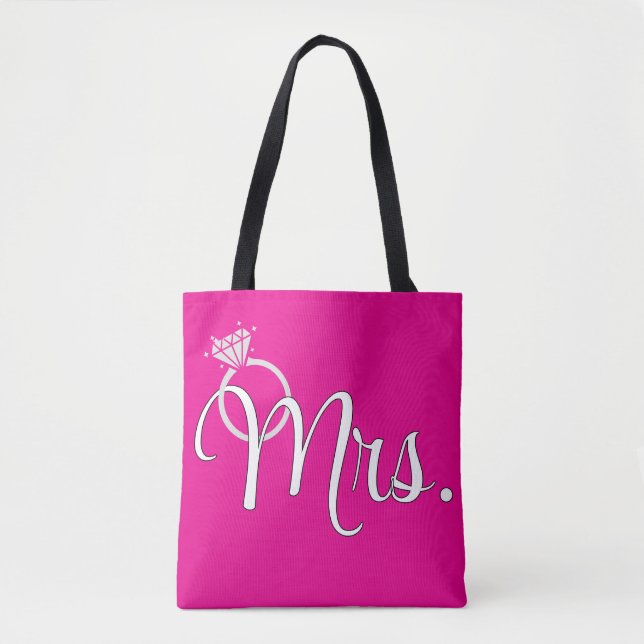 Fru Nygift Hot Pink Tygkasse (Framsida)