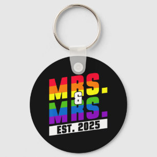 Fru. Och Fru. Est. 2025 - HBTQ Pride Bröllop Nyckelring