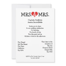 Fru och fru Kärlek Heart Lesbisk Bröllop