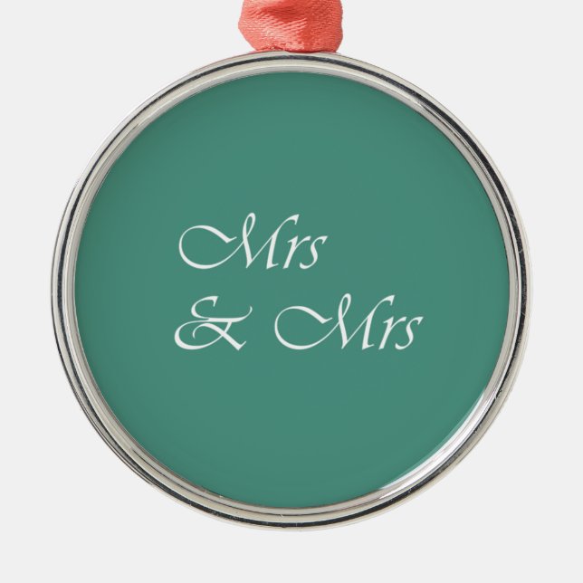 Fru och fru Typografi Julgransprydnad Metall (Framsidan)