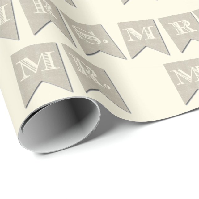 Fru och herr Bröllop Wrapping papper Presentpapper (Rullad Hörn)