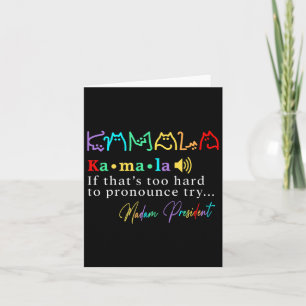 Fru ordförande! Pro Kamala Harris Colorful Cat Typ Kort