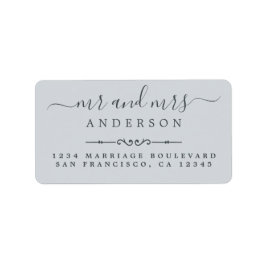 Fru Pastel Blue Bröllop Returadress Adressetikett