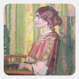 Fru Robert Bevan, c.1913 (olja på kanfas) Fyrkantigt Klistermärke