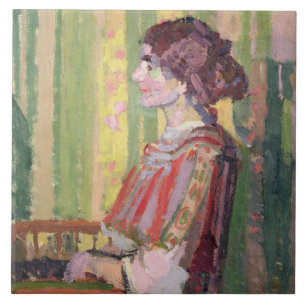 Fru Robert Bevan, c.1913 (olja på kanfas) Kakelplatta