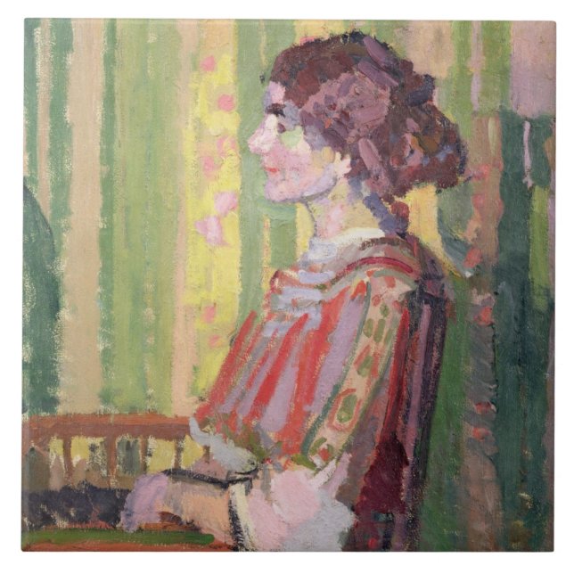 Fru Robert Bevan, c.1913 (olja på kanfas) Kakelplatta (Framsidan)
