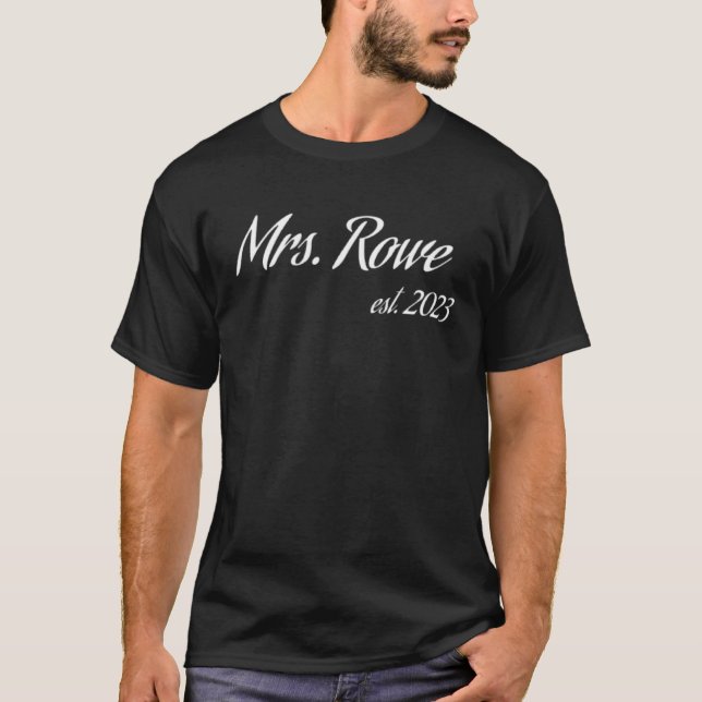 Fru ROWE 2023 ny brud bröllopsdusch bröllop T Shirt (Framsida)