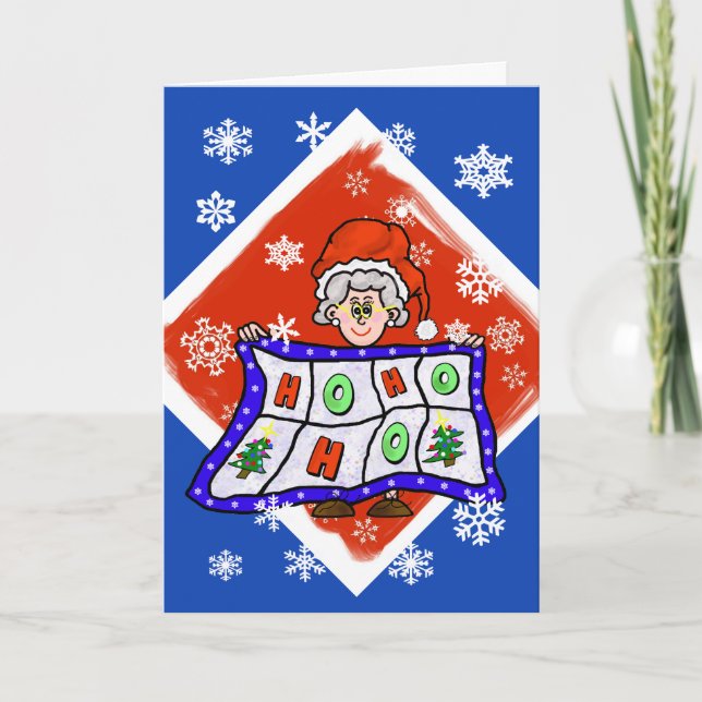 Fru Santa med julhälsningskort Helgkort (Framsida)