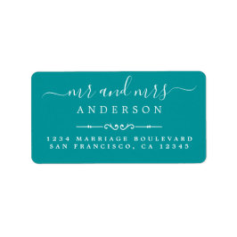 Fru Script Grönt Bröllop Returadress Adressetikett