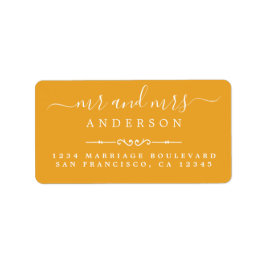 Fru Script Mellow Gult Bröllop Returadress Adressetikett