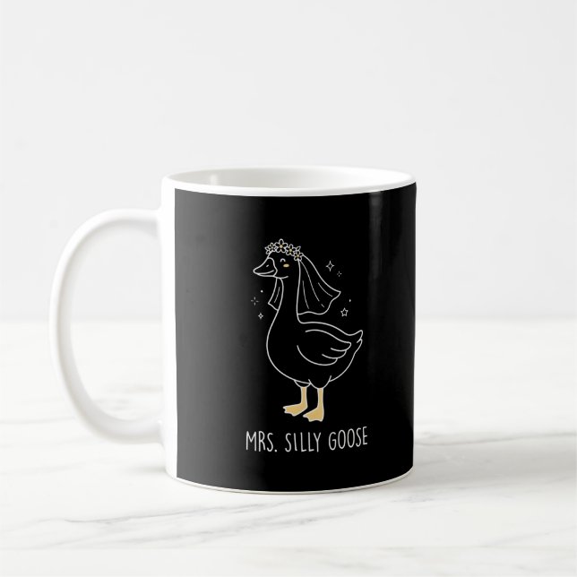 Fru Silly Goose Lekfull Brud Humor Bröllop Kaffemugg (Vänster)