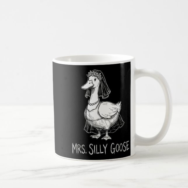 Fru Silly Goose Roliga Bröllopsklänning Förlovning Kaffemugg (Höger)