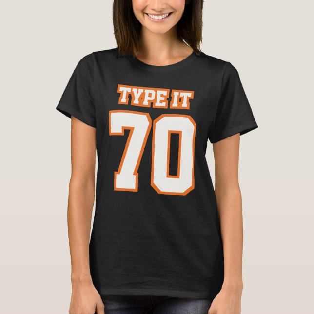 FRU SVART VITE-ORANGE: Vuxen, bastant bomull T-shirt (Framsida)