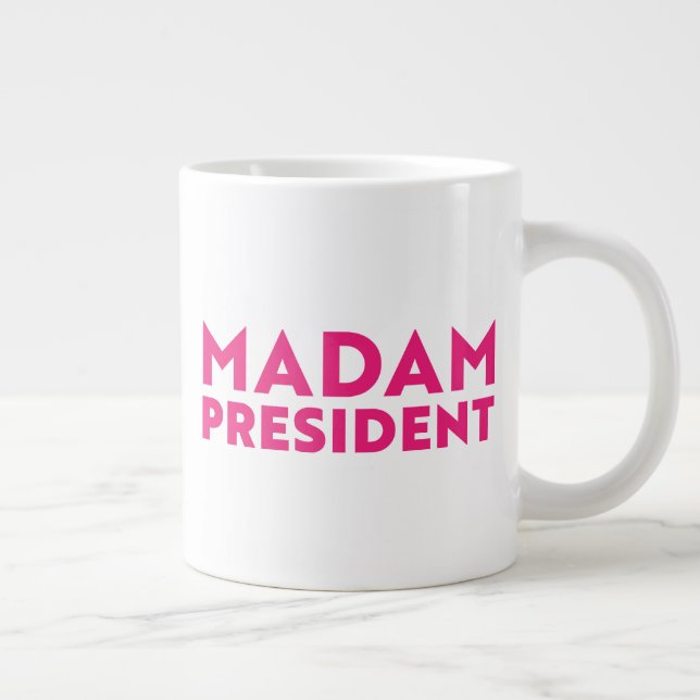 Fru talman! Dagens shock rosa-typografi Jumbo Mugg (Höger)