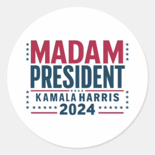 Fru talman! Kamala Harris 2024 Omröstningsresultat Runt Klistermärke