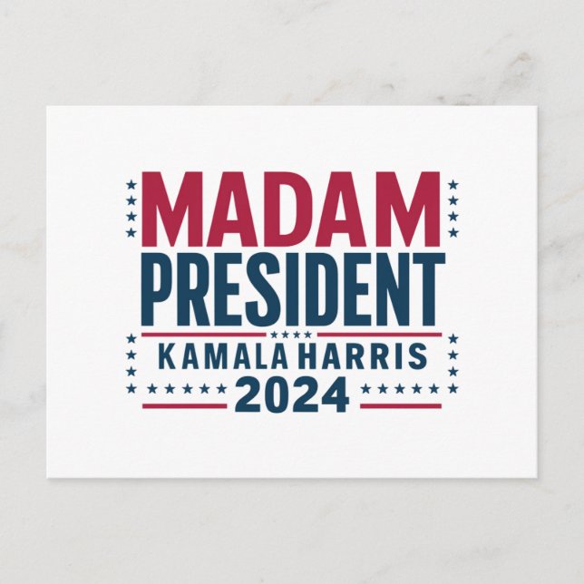 Fru talman! Kamala Harris 2024 Omröstningsresultat Vykort (Framsida)