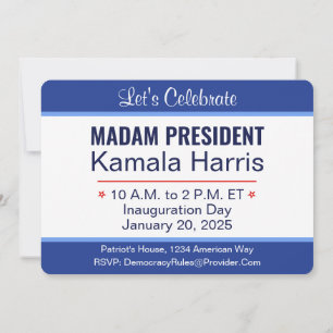 Fru talman Kamala Harris-installationen Inbjudningar