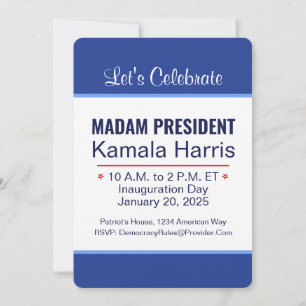 Fru talman Kamala Harris-installationen Inbjudningar