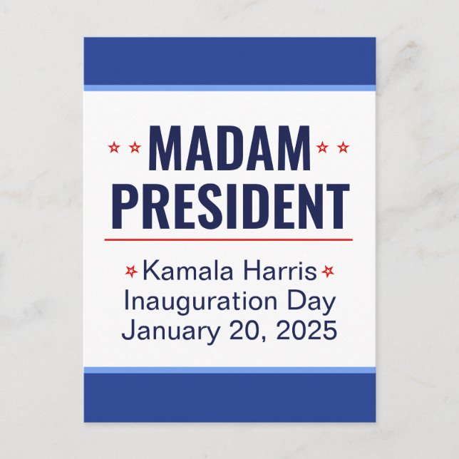 Fru talman Kamala Harris-installationen Vykort (Framsida)
